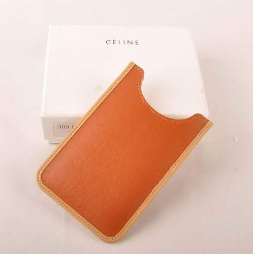 Celine Iphone Case - Celine 309 Yellow Orange Original Leather - Click Image to Close